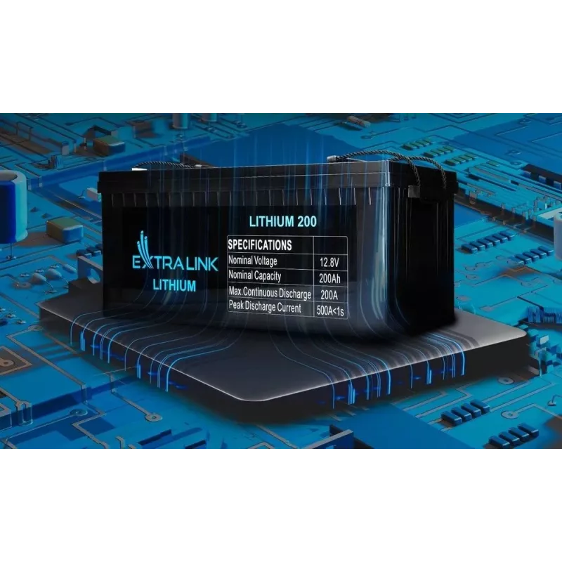 Extralink EX.30479 priemyselná nabíjateľná lítium-železo-fosfátová batéria (LiFePO4), 12,8 V, 200 Ah