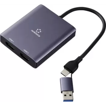Renkforce RF-6418198 USB-C HDMI adaptér[1x USB-A - 2x] sivá 4K UHD 15 (RF-6418198)
