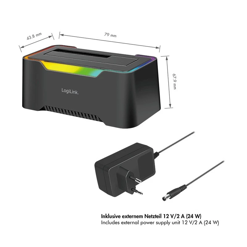 LogiLink HDD dokovacia stanica LogiLink Quickport USB 3.2 1-port pre 2,5/3,5 SATA (QP0035)