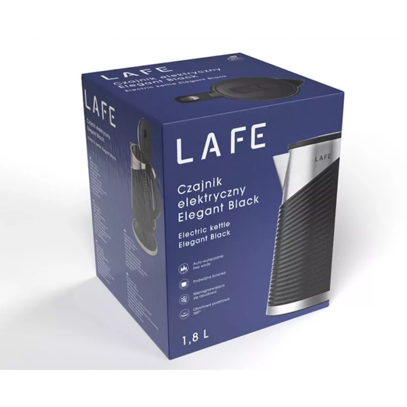 Rýchlovarná kanvica LAFE 1,8 l 2200 W Elegant čierna
