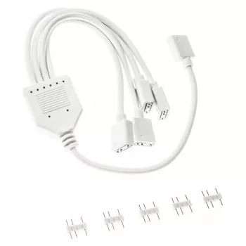 ARGB-Splitterkabel Kolink PGW-AC-KOL-157 30 cm biela pre 3-Pin-5V-ARGB konektory