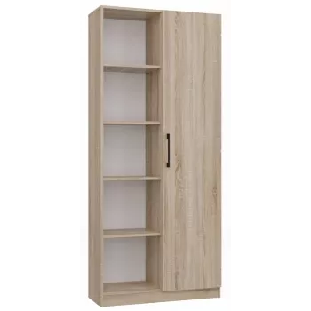 Knižnica do kancelárie Top e shop RD-80 SONOMA KPL, dubový finiš, 10 políc, 800×300×1820 mm, rám z drevotriesky