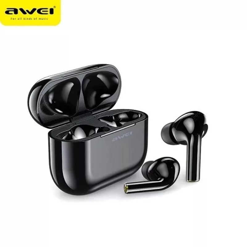AWEI Bluetooth 5.0 T29 TWS slúchadlá + nabíjacia stanica čierna/čierna