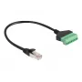 DeLOCK RJ45 kábel Cat.6 konektor samec na adaptér so svorkovnicou 30 cm čierny zelený