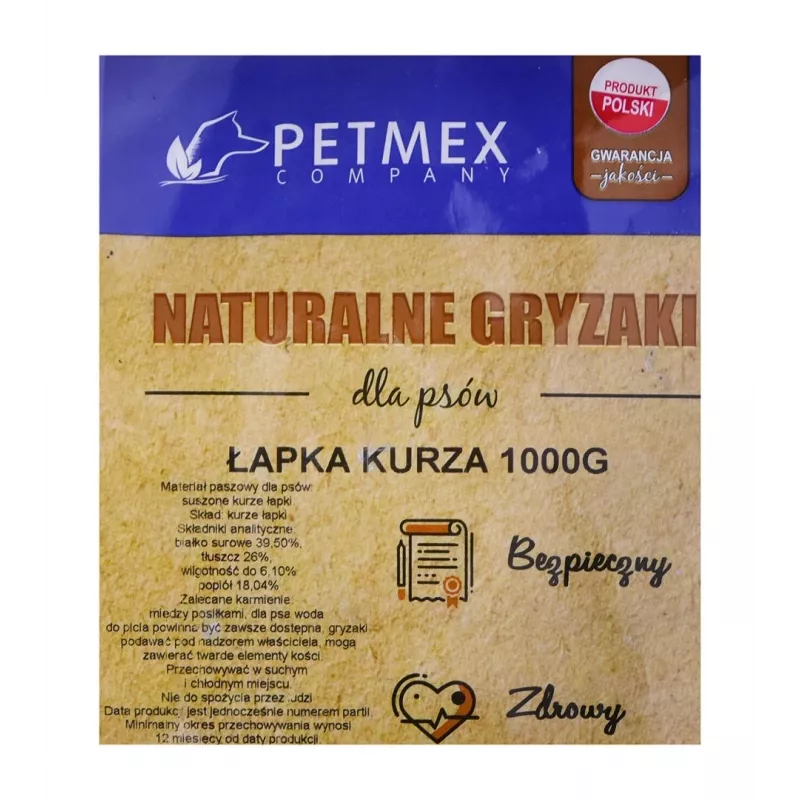 PETMEX psie žuvacie výrobky kuracia labka - 1 kg