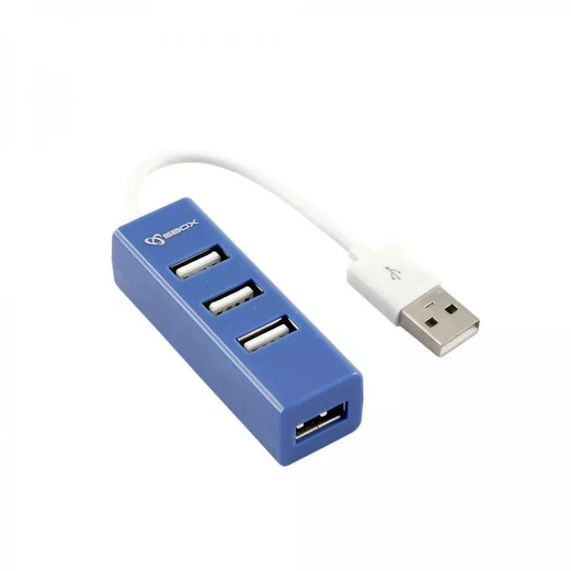Sbox H-204 USB 4-port USB HUB čučoriedkovomodrý