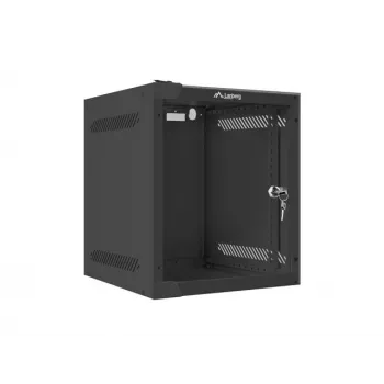 Lanberg WF10-2306-10B nástenná rack skriňa 10" 6U, 280×310 mm, sklenené dvere, 20 kg, čierna (RAL 9004)