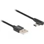 DeLOCK USB 2.0 kábel Type-A samec na USB Type-C samec zahnutý 3 m čierny