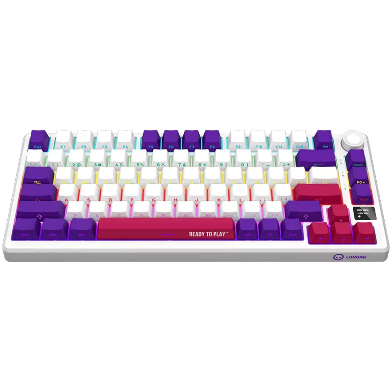 LORGAR KBP7075W, bezdrôtová 75% mechanická herná klávesnica Pro, biela, EN-layout