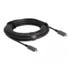 DeLOCK aktívny optický USB-C video + dáta + PD kábel 10 m čierny