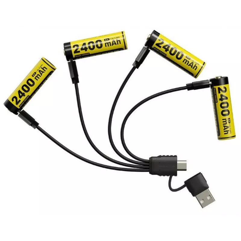 Nabíjateľná Li-Ion AA 1,5V batéria Nitecore NH2400 2400mAh – balenie 4 ks