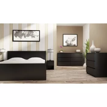 Komoda top e shop M3 CZERŃ — 3 zásuvky, drevotrieska, 700×400×770 mm, čierna
