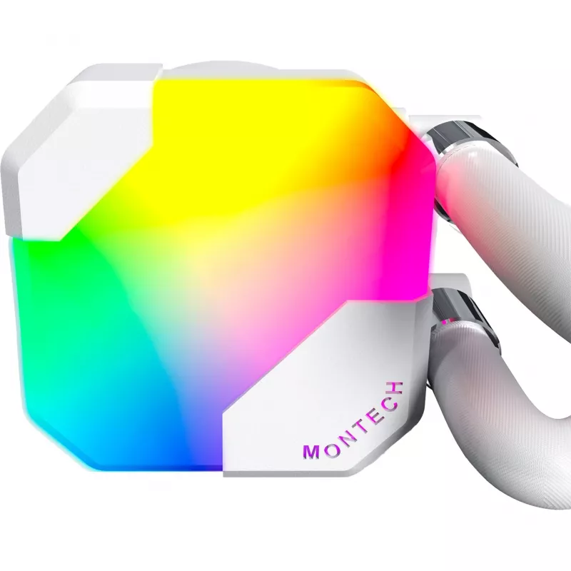 360mm Radiátor Montech HyperFlow ARGB 360 White — 360mm radiátor kvapalinového chladenia pre PC