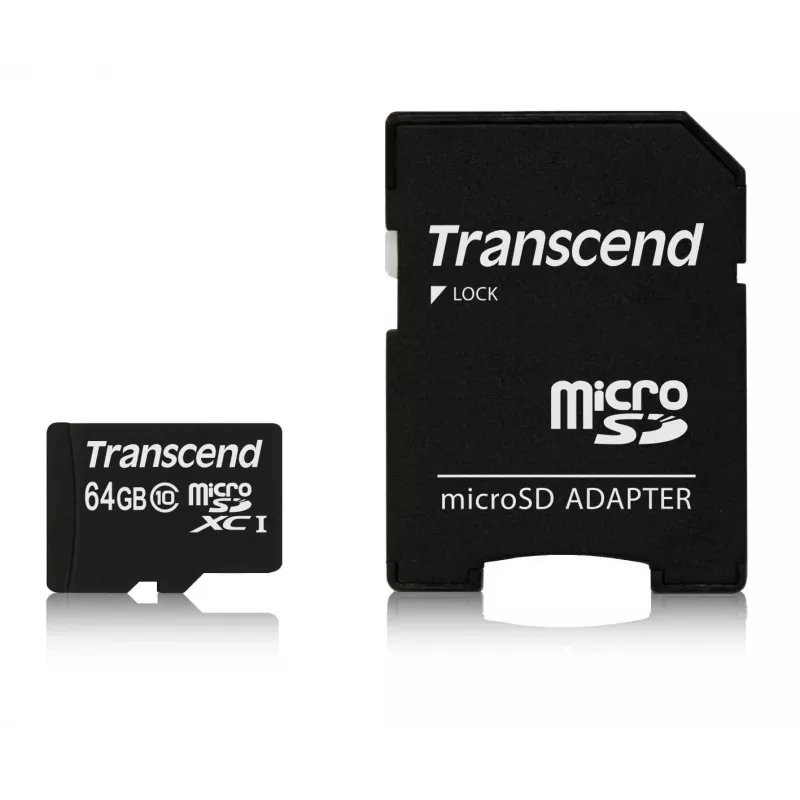 Flash pamäť Transcend 64GB MicroSDXC Class 10 adaptér