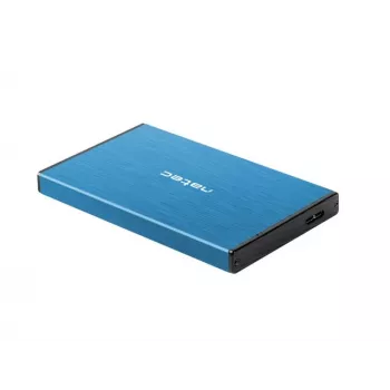 Externé HDD/SSD puzdro NATEC Rhino GO 2,5 palca — USB 3.0, SATA III, až do 4 TB, 9,5 mm, hliník, modré