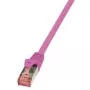 Sieťový kábel LogiLink Cat.6 S/FTP RJ-45 0,25 m ružový