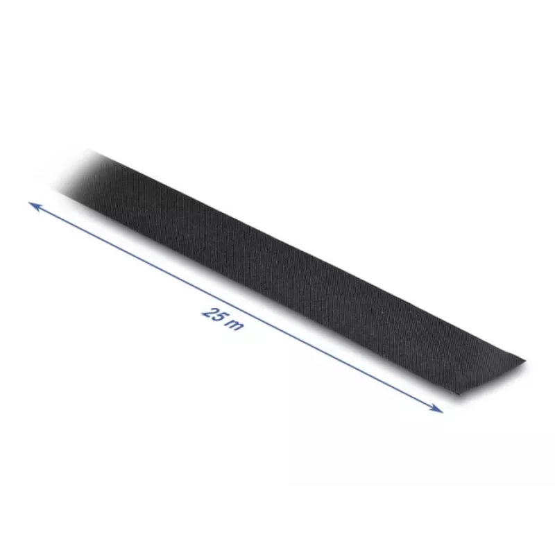 DeLOCK textilná páska 25 m x 25 mm trhacia samolepiaca čierna