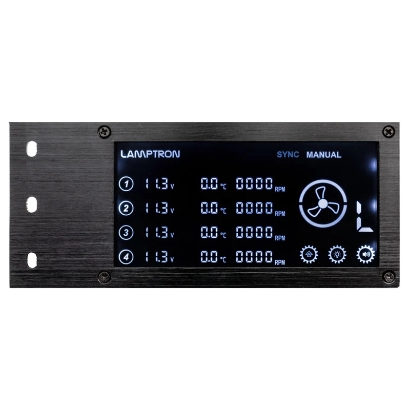 Ovládač ventilátorov a RGB Lamptron RW460 pre systémy vodného chladenia — čierny