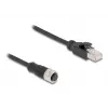 DeLOCK M12 adaptérový kábel D-kódovaný 4-polový samica na RJ45 samec 50 cm