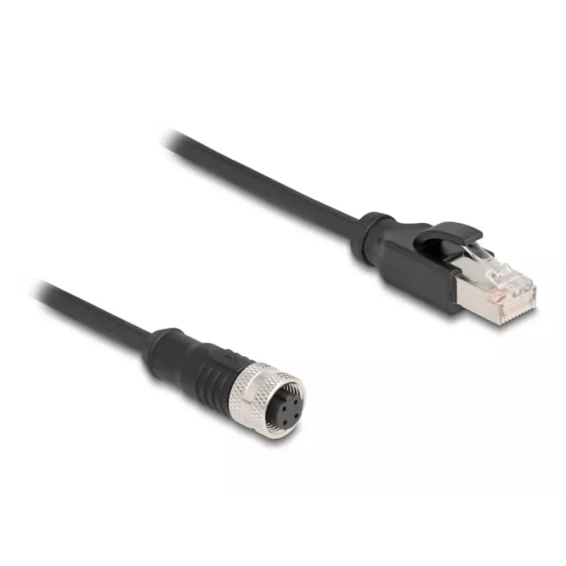 DeLOCK M12 adaptérový kábel D-kódovaný 4-polový samica na RJ45 samec 50 cm