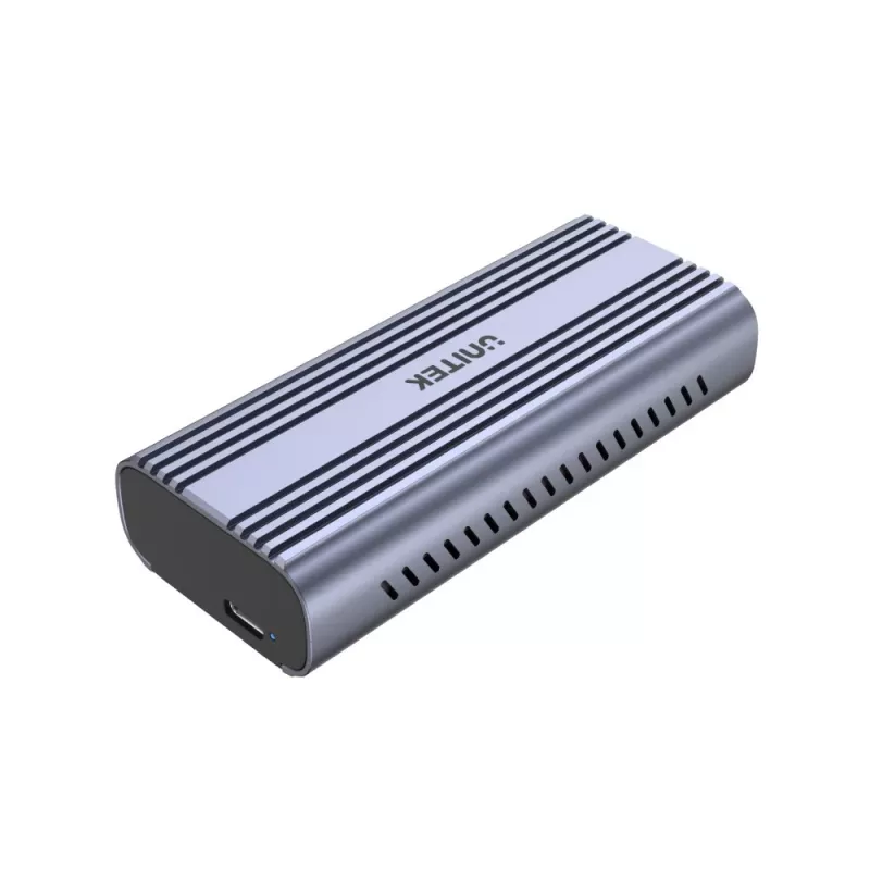 SSD puzdro Unitek SolidForce Reefer sivé – M.2 NVMe PCIe, USB‑C 10 Gbit/s, hliník, 1 disk
