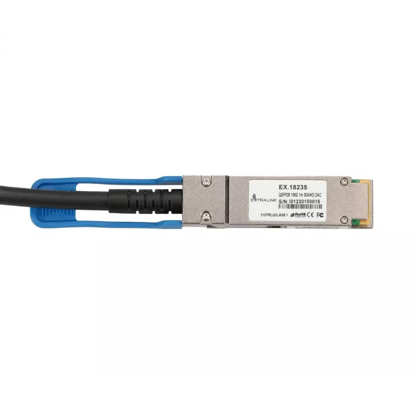 Extralink QSFP28 DAC kábel 100G 1M 30AWG PASSIVE sieťový transceiver modul