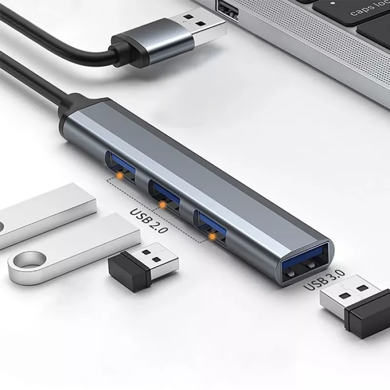 USB hub QOLTEC 53793 — USB 3.0 vstup, 3× USB 2.0 porty