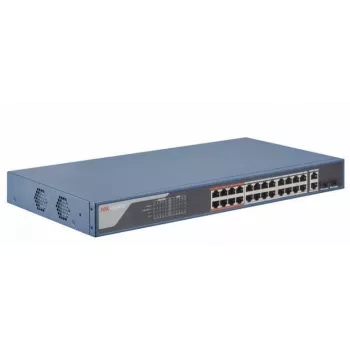 Hikvision DS-3E1326P-EI(B) Smart Managed PoE switch, 24x 10/100 PoE+, PoE rozpočet 370 W