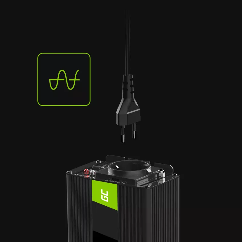 GREEN CELL auto menič napätia 12V na 230V 150W/300W čistý sínus