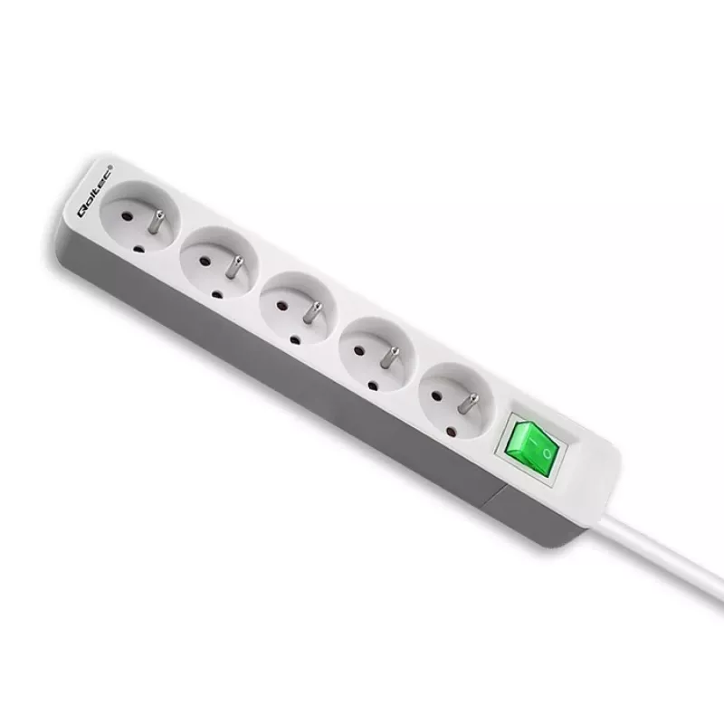 Qoltec 50290 rozbočovač 1,8 m 5 AC zásuviek interiér biely