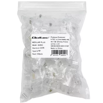 Modulárny RJ45 konektor QOLTEC 54552 CAT6 UTP, balenie 100 ks