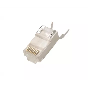 RJ45 konektor samec Extralink CAT6A FTP 8P8C, transparentný, konektor samec/samica, 1 ks