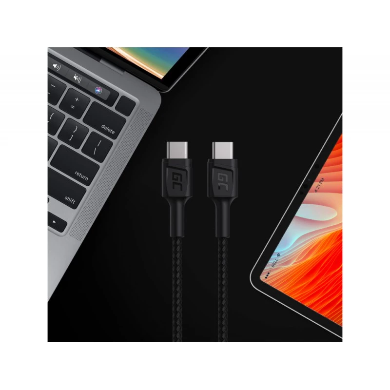 Green Cell KABGC30 USB kábel USB 2.0 1.2 m USB-C čierny