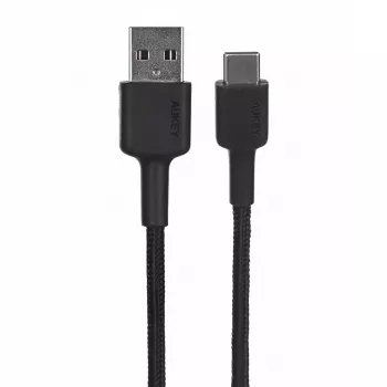 Kábel USB-A na USB-C AUKEY CB-CD30 0,9 m – čierny, pletený, USB PD 3.0, 0,48 Gbit/s