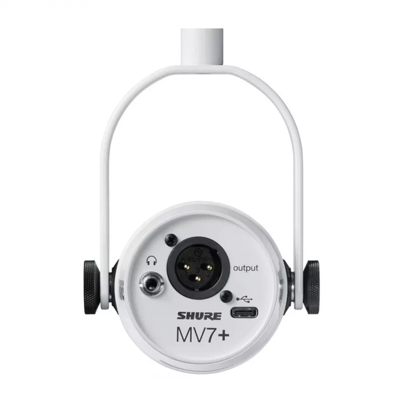 Shure MV7+-W - stolový/vokálny mikrofón s XLR/USB-C konektorom, biely