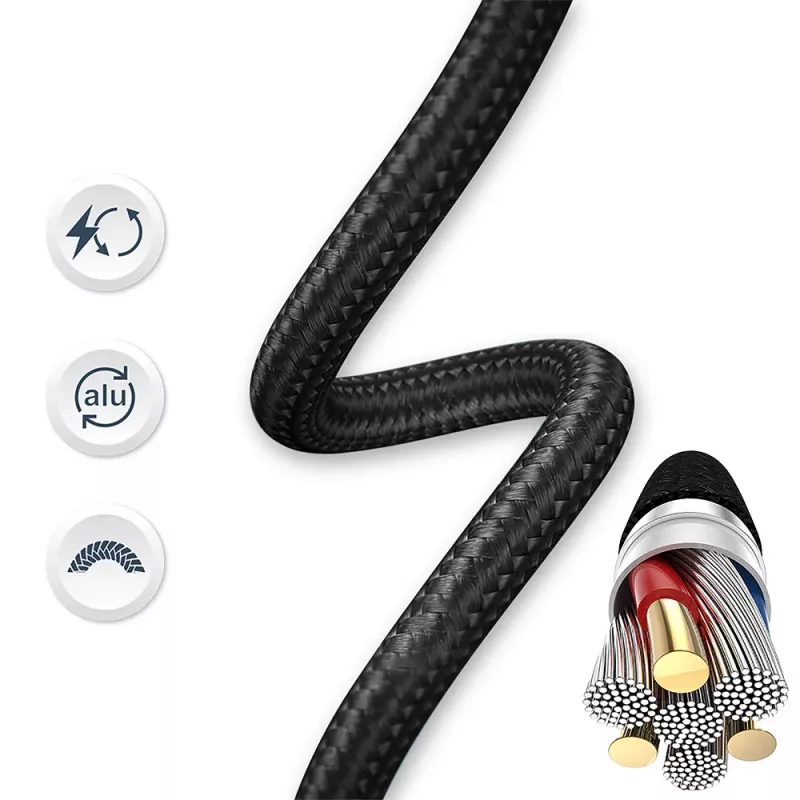 Kábel USB na Lightning Tellur TLL155761, 1 m, 3 A, čierny