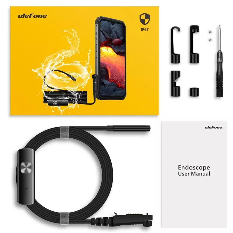 Ulefone uSmart UF-EC endoskopická kamera pre smartfóny, čierna