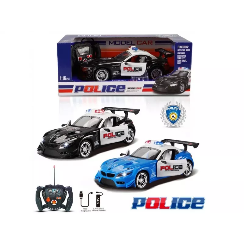Madej R/C policajné auto so svetlom a otváracími dverami – rádiom riadený model