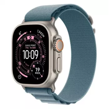 Smartwatch Apple Watch Ultra 3 GPS + Cellular 49 mm Natural Titanium puzdro s Light Blue Alpine Loop (malý)