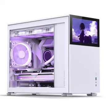 PC skriňa Jonsbo D31 STD biela — Midi Tower, oceľ, tvrdené sklo, Micro-ATX/ITX/DTX, 2×2,5 palca + 1×3,5 palca, GPU až do 400 mm, CPU chladič 168 mm