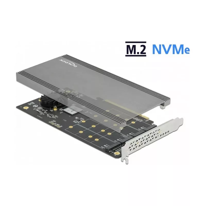 DeLOCK PCI Express x16 karta na 4 x interné NVMe M.2 Key M 89044