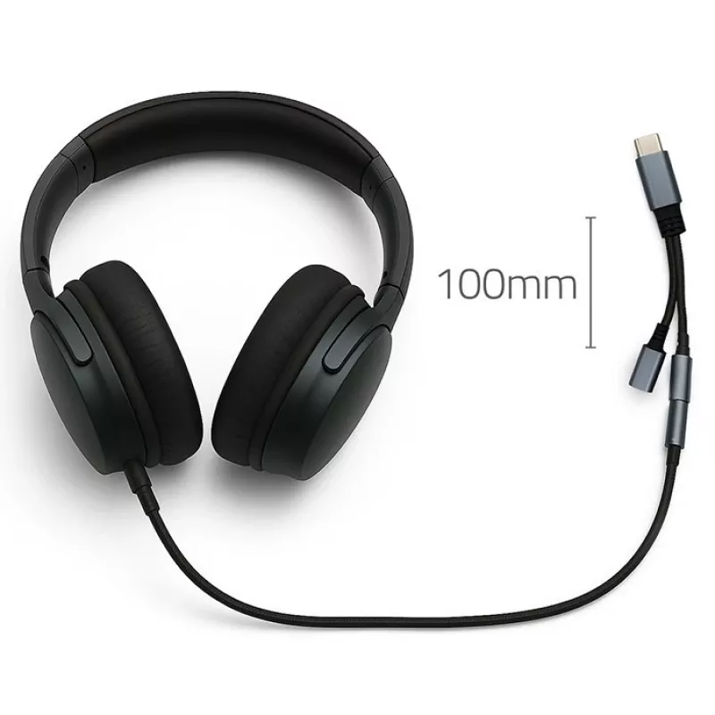 Adaptér 2v1 USB-C na USB-C a 3,5 mm jack PD 15W