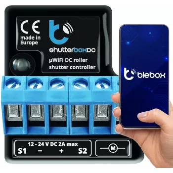 I/O modul bleBox shutterBoxDC 2x binárne vstupy, 2x reléové výstupy 230V