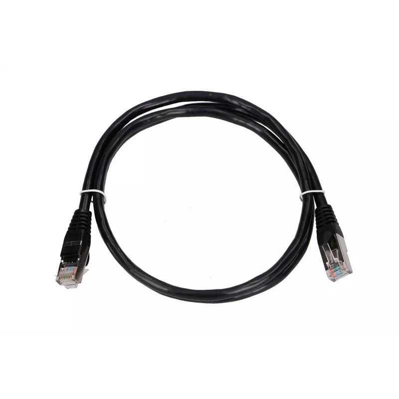 LAN patch kábel Extralink Cat5e FTP 1 m, F/UTP tienený, RJ-45 na RJ-45, čierny