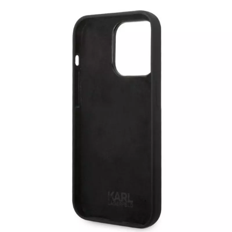 Karl Lagerfeld Soft Cover Silicone RSG čierne pre Apple iPhone 14 Pro KLHCP14LSRSGRCK