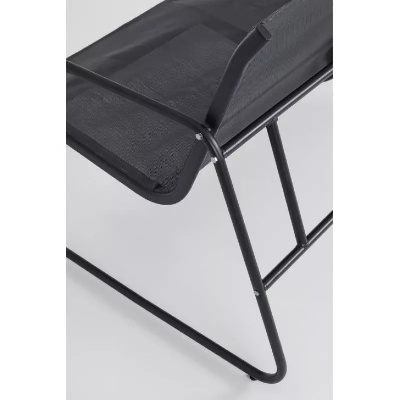 Extralink BLACK FOREST ZÁHRADNÁ SÚPRAVA TEXTILNÉ DVE STOLIČKY + LEŽADLO + SKLÁPACÍ STÔL ČIERNA L-0358 Outdoorová súprava