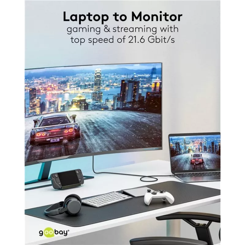 USB-C na DisplayPort kábel GOOBAY 75704, 1 m, až do 4K@60Hz