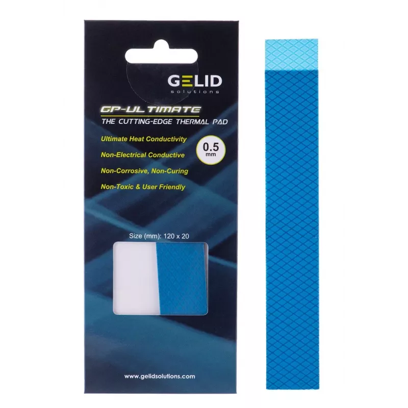 Tepelná podložka Gelid TP-GP04-R-A 120×20×0,5 mm, hustota 3,2 g/cm³, sivá