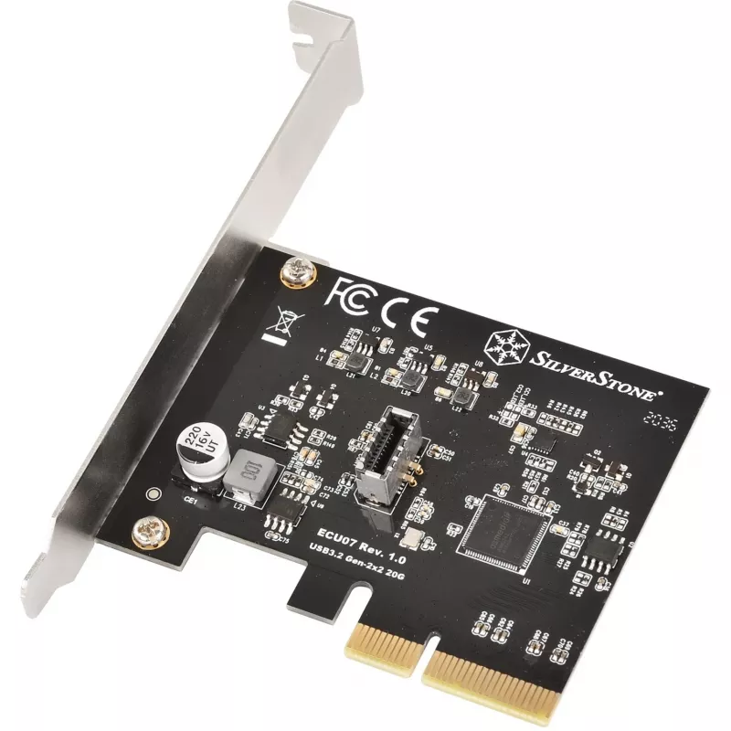 SilverStone SST-ECU07 adaptérová karta PCIe 3.0 x4 USB 3.2 Gen 2x2, 1x interný USB-C, nízky profil