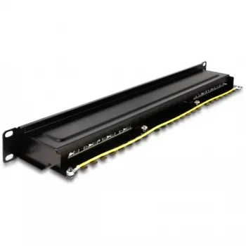 DeLOCK 66876 Patch panel 1U Cat6a čierny kovový